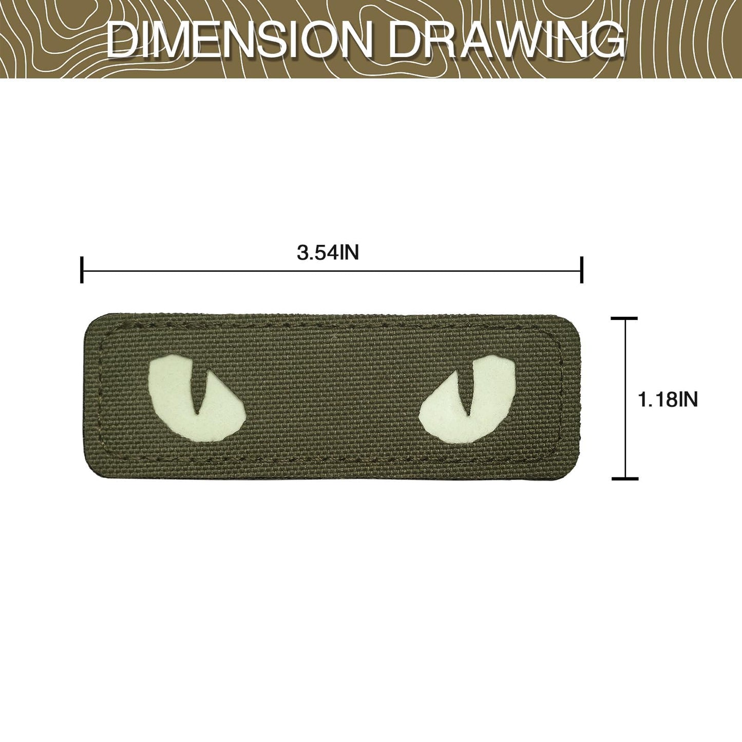 LINXGR Cat Eyes Patches Tactical Morale Patches Hook & Loop Fasten Tactical Emblem for Vests Backpacks Hats Laser-cut Outdoor Badge Glow-in-the-Dark Accessories (Black)