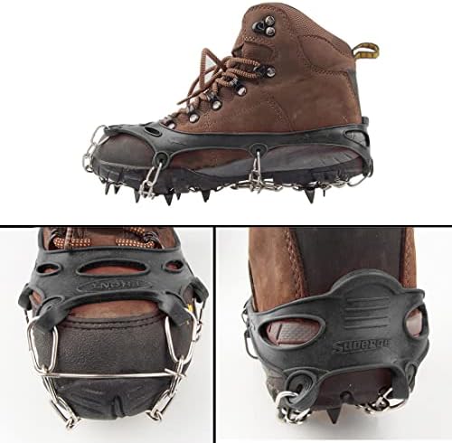 LINXGR 11 Spikes Kids Crampons Anti-slip Ice Traction Cleats Unisex Children