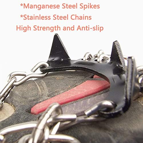 LINXGR 11 Spikes Kids Crampons Anti-slip Ice Traction Cleats Unisex Children