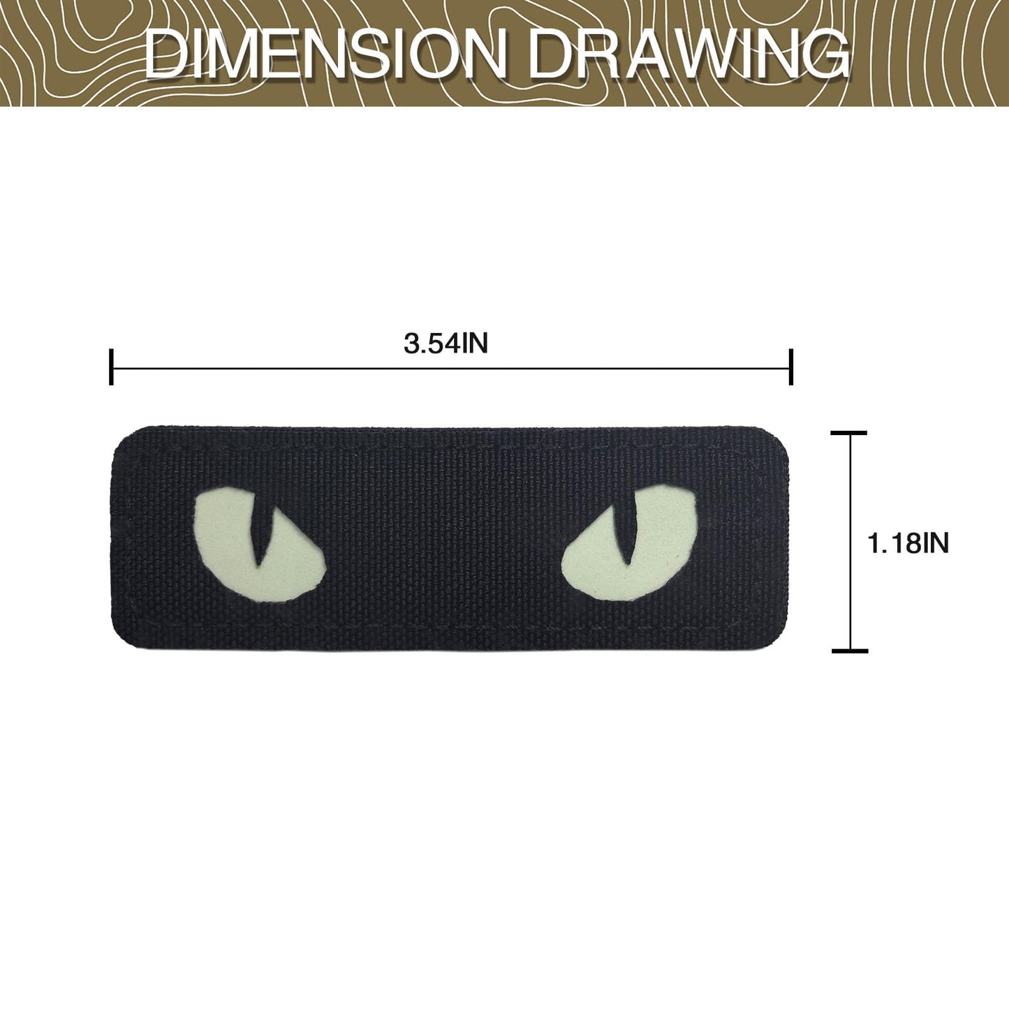 LINXGR Cat Eyes Patches Tactical Morale Patches Hook & Loop Fasten Tactical Emblem for Vests Backpacks Hats Laser-cut Outdoor Badge Glow-in-the-Dark Accessories (Black)