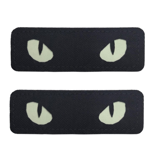 LINXGR Cat Eyes Patches Tactical Morale Patches Hook & Loop Fasten Tactical Emblem for Vests Backpacks Hats Laser-cut Outdoor Badge Glow-in-the-Dark Accessories (Black)