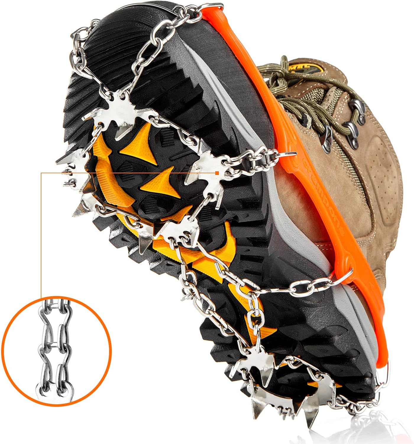 19 Spikes Crampons Ice Cleats Traction Snow Grips Anti Slip Shoes Chain